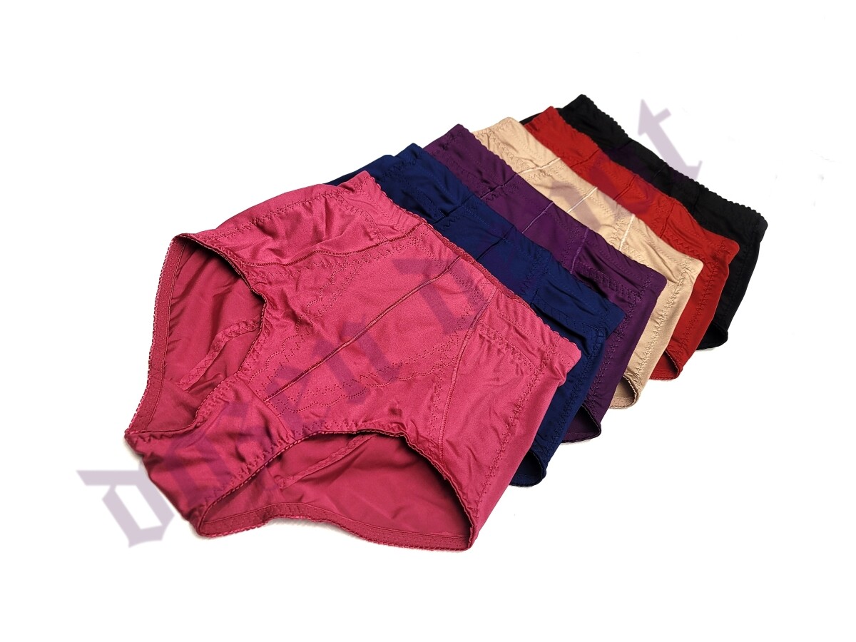 Satin High Waist Pockets Firm Tummy Control Butt Lift Shapewear Girdle Panties