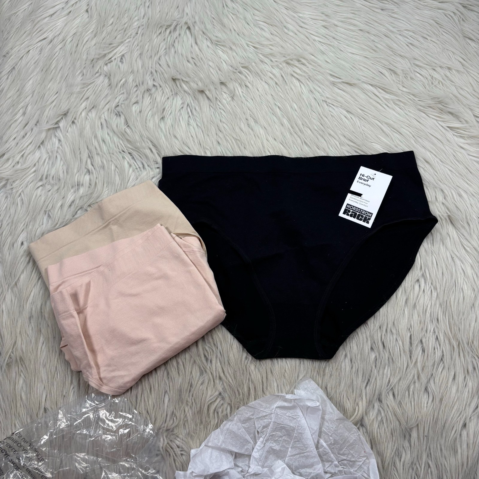 NEW – LOT 3 Nordstrom Rack Women’s M Everyday High Rise Full Brief Black Nude