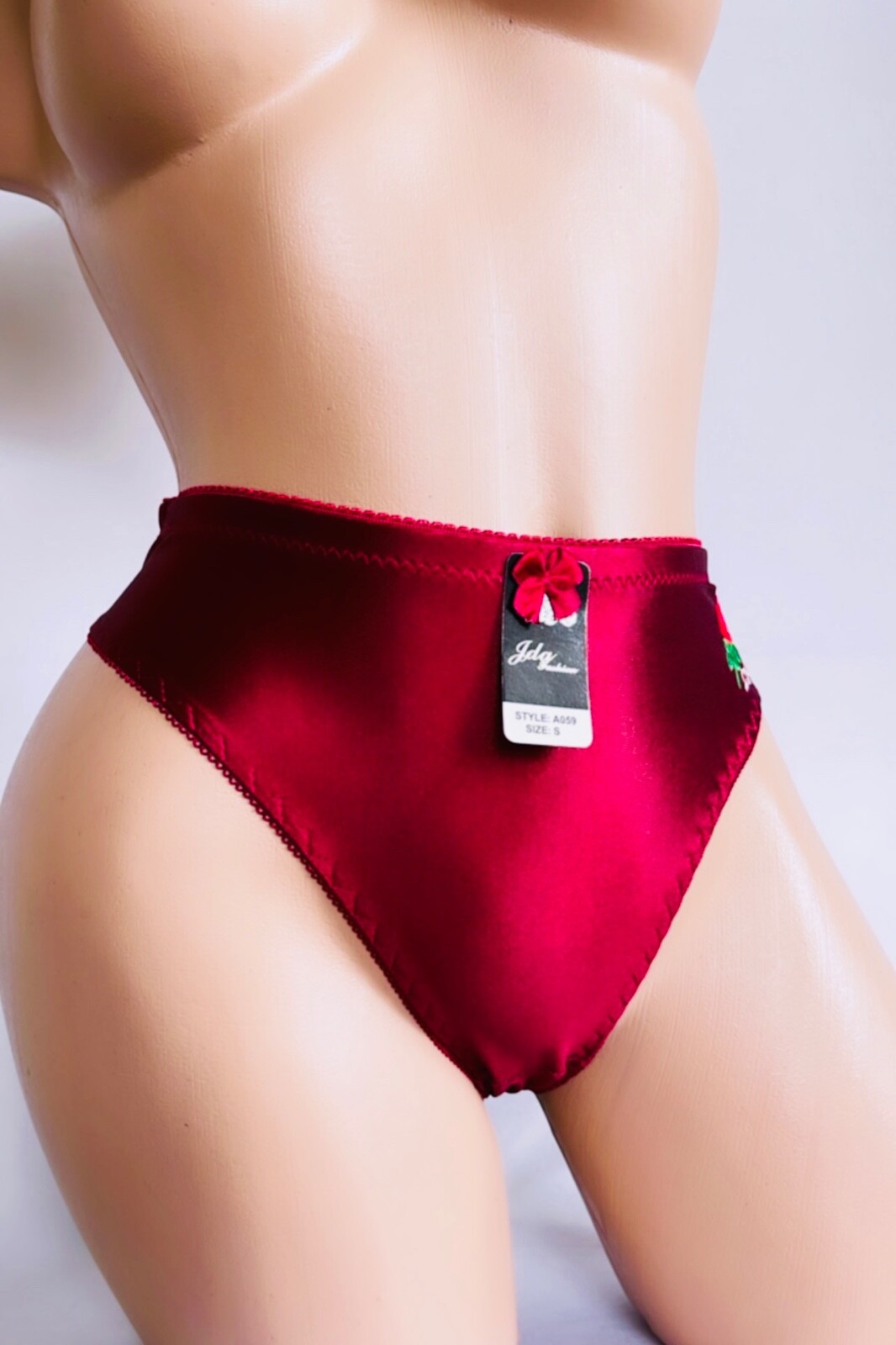 LOT 3/6/12 PACK Women’s Plain Bikini Rose Love SATIN Panty Underwear S-XL A059