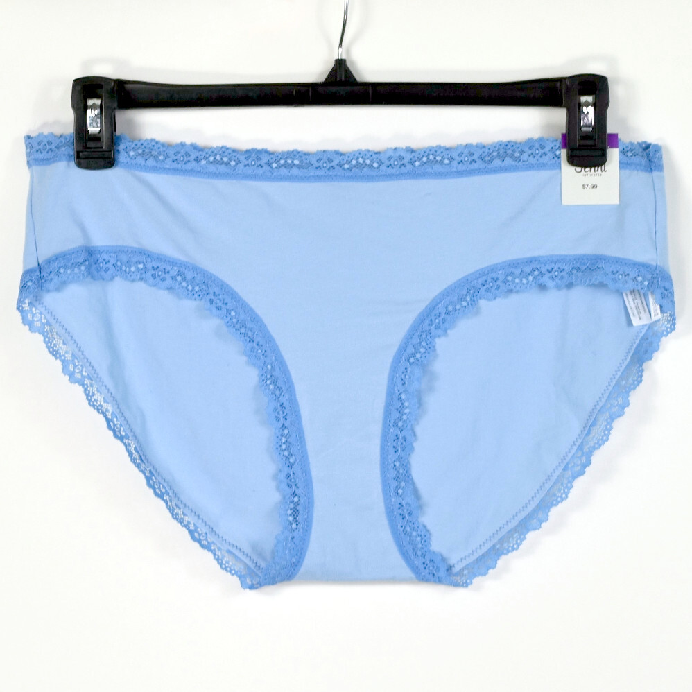 Jenni Womens Cotton Blend Lace Trim Hipster Solid Choose Size & Color New Panty