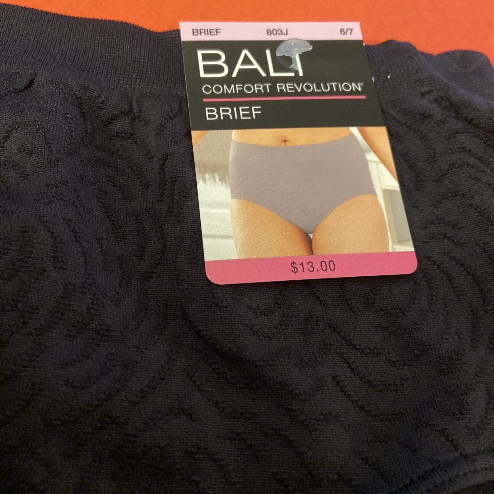 2 Pairs Bali Black Comfort Revolution Briefs / Sz. 6/7