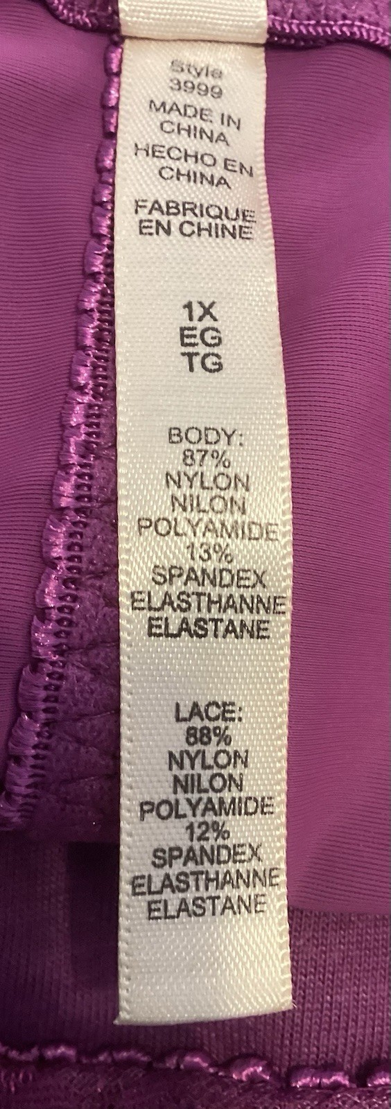 Rhonda Shear Pin-Up Lace Front Brief Panties 2Pack 1X Style3999 Pink&Purple NWT
