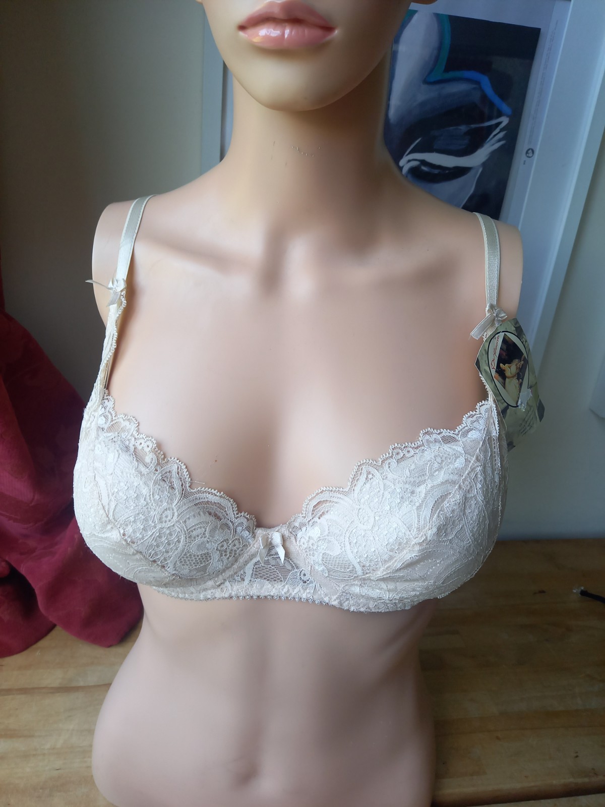 Sand Cream Lace Push-Up Padded Underwire Bra size 32B 34B 32C 34C BRAND NEW