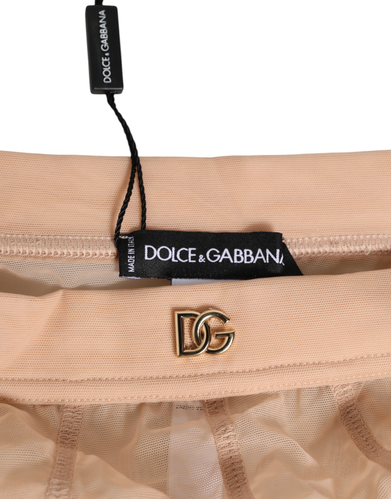DOLCE & GABBANA Underwear Beige Sheer Mesh High Waist Panty IT2/US S RRP 270usd