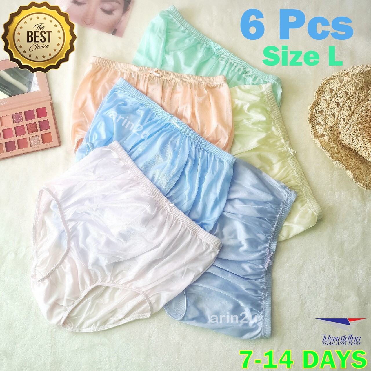 6x Breathable Nylon Underwear Sheer Transparent Lingerie Panties Brief Size L Co