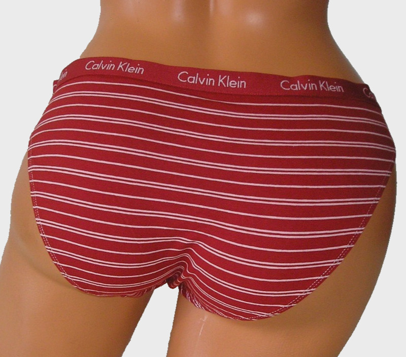Panties Lingerie Calvin Klein Red White Striped Bikini, Size Large Adult Gift