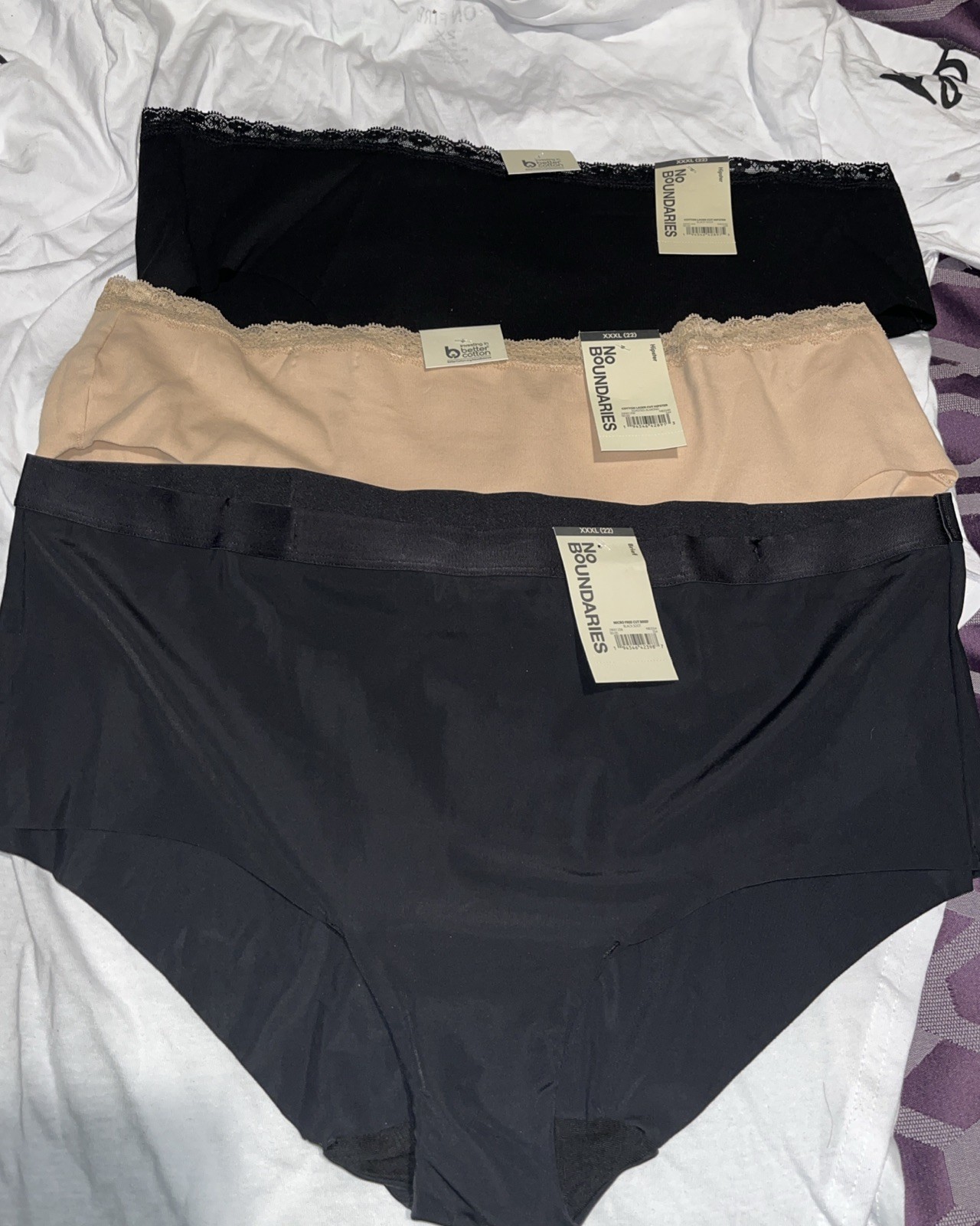 3 Pairs No Boundaries Hipster/Briefs Panties Size XXXL 22 sexy