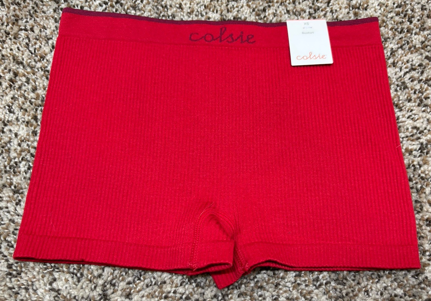 Colsie Red Ribbed Boy Shorts. Size: XS. NEW!