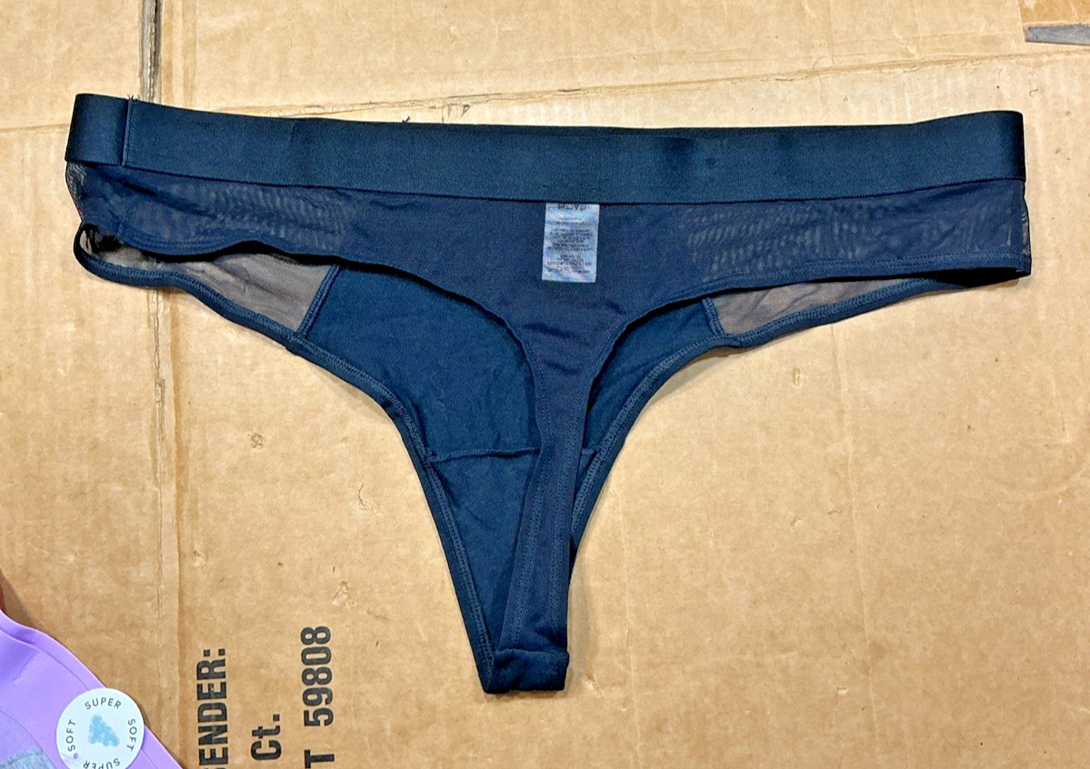 Parade Womens Mesh Thong Underwear Black/Gray 2 Pack Size XL G19