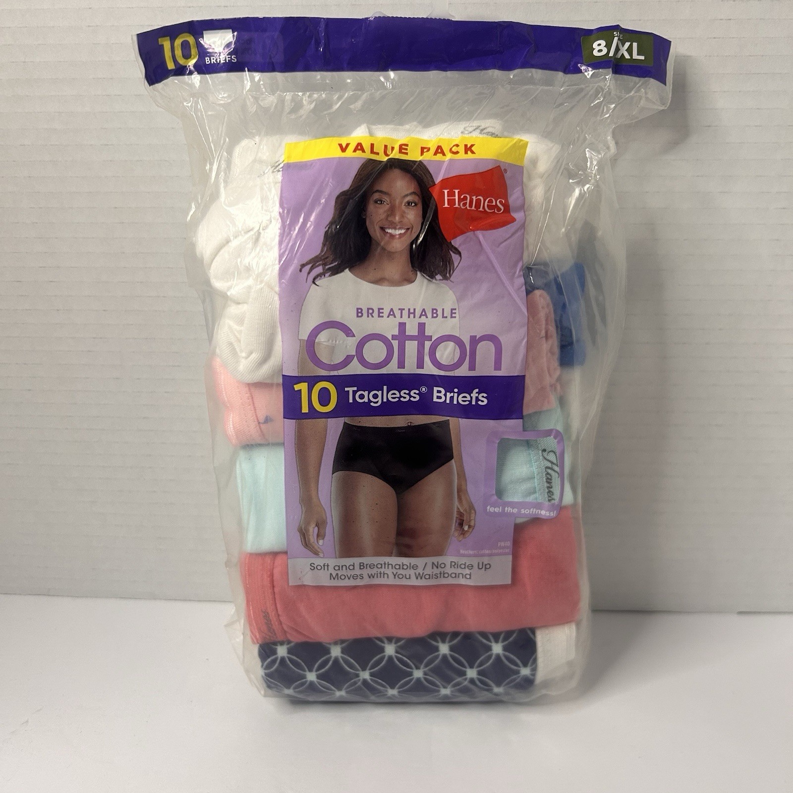 Hanes 10 Pair Women’s Briefs Size 8 Breathable Cotton Check Sizing Chart