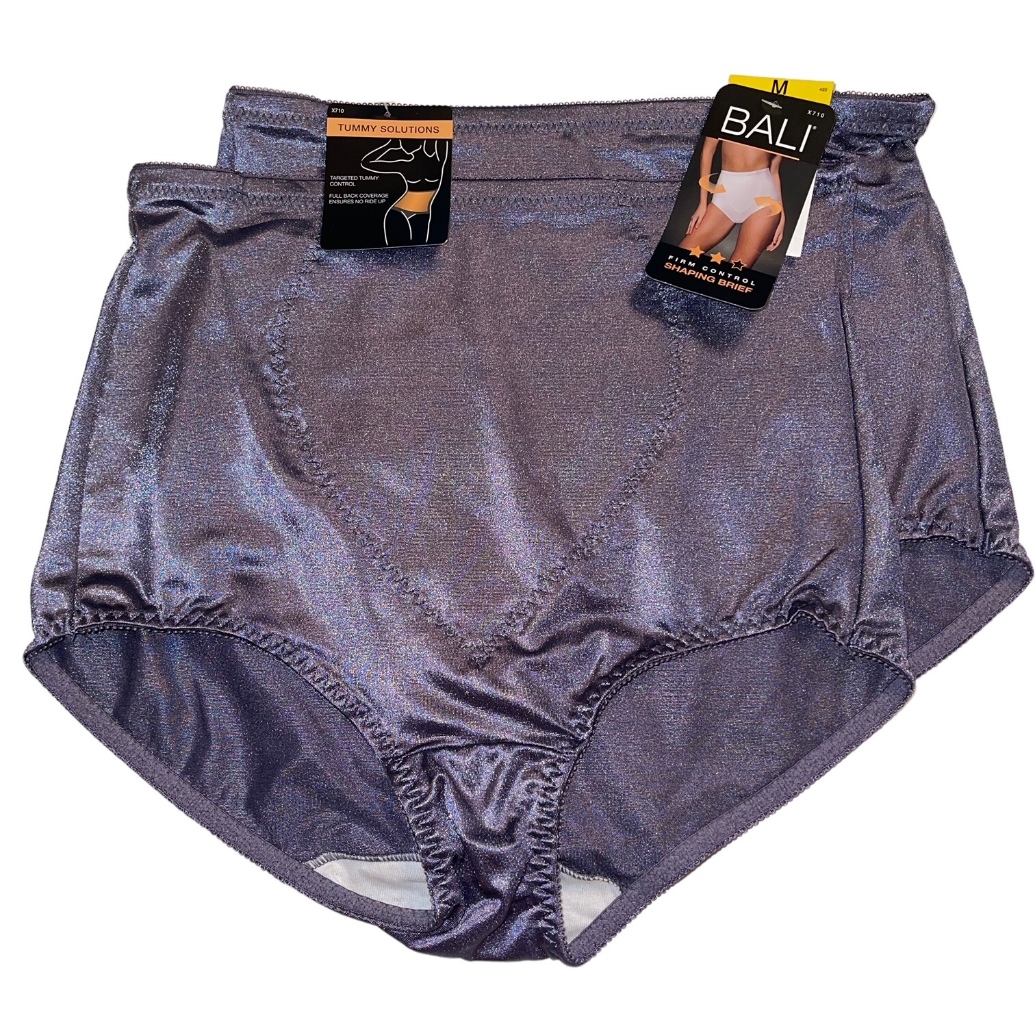 Bali Shaping Brief Panties 2 Pair Targeted Tummy Toner Firm Control Panel X710