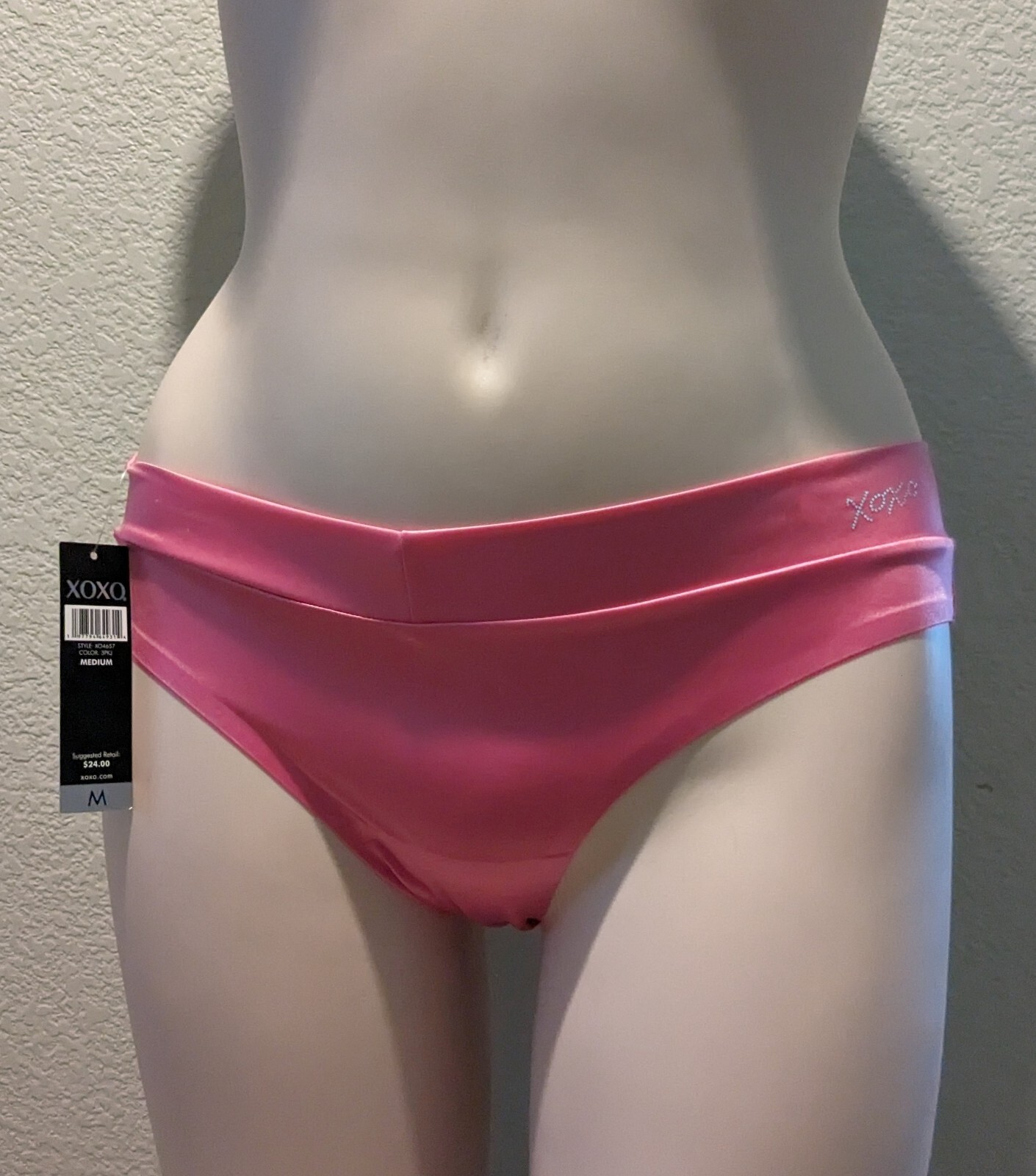 XOXO Women’s 3-Pack Satin No Panty Lines Logo Panties LG Black Pink Mauve