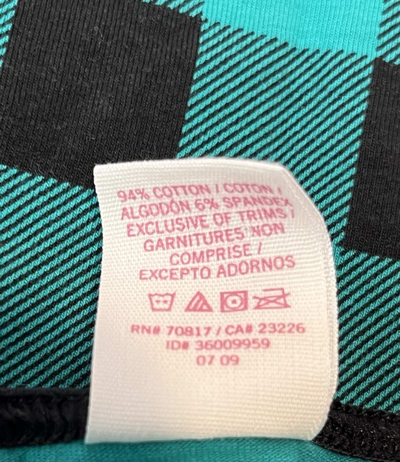 Victoria’s Secret PINK Extra Low Rise Hipster Size LARGE Buffalo Check Dog