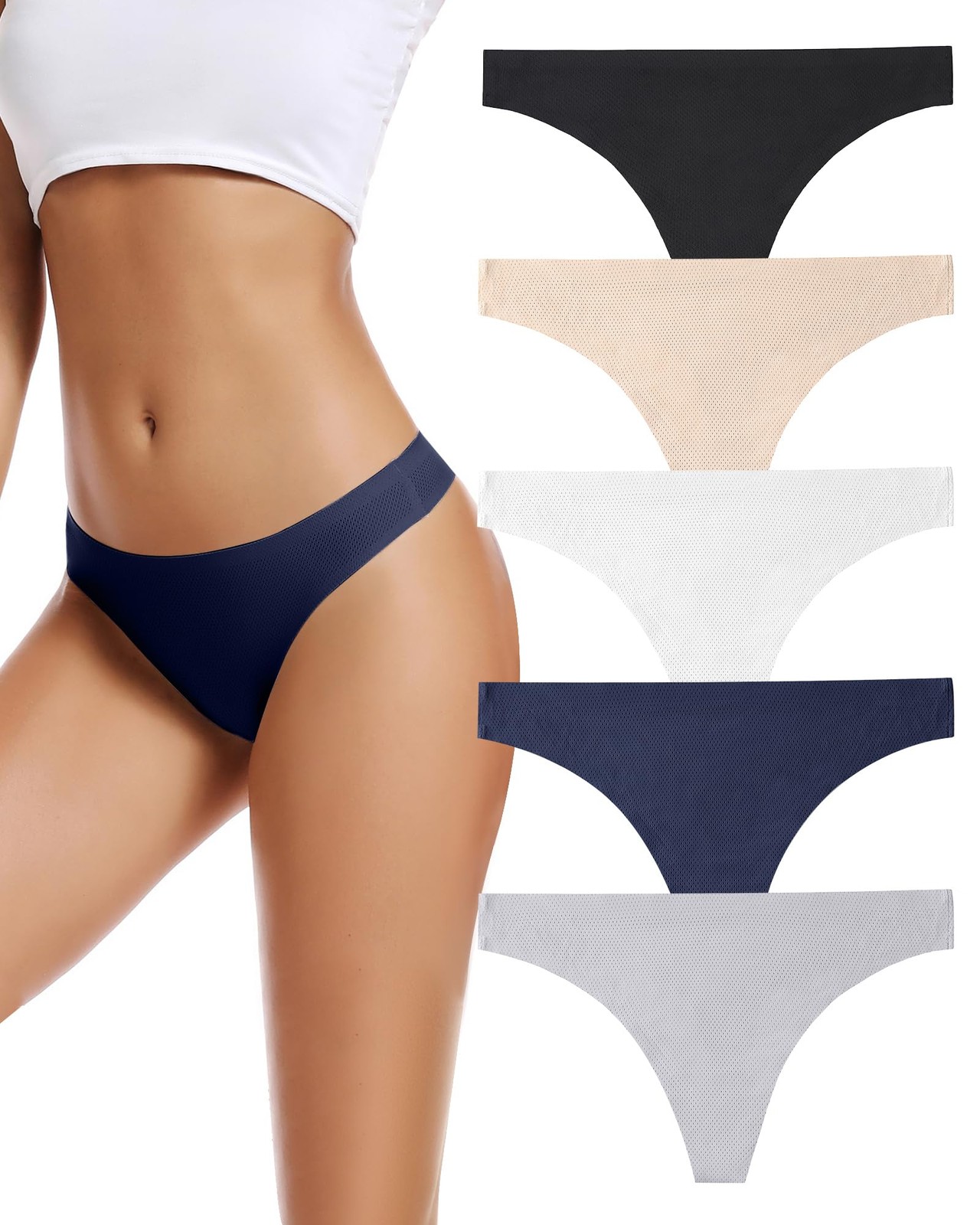 Seamless Women Underwear Thongs,No Show Ladies Thong,Invisible No Line Breath…