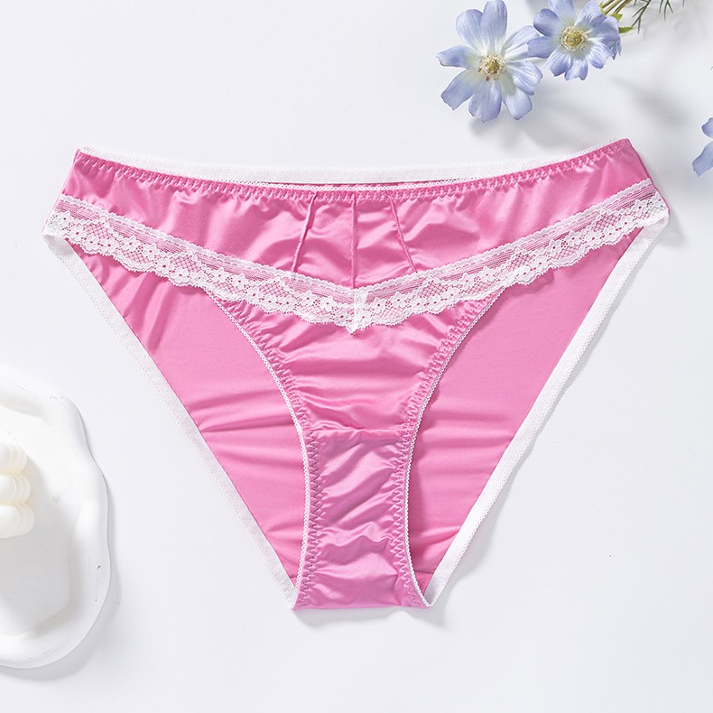2 Pack Lot Sexy Ladies Womens Satin Panties Underwear Lace Brief Lingerie Bikini