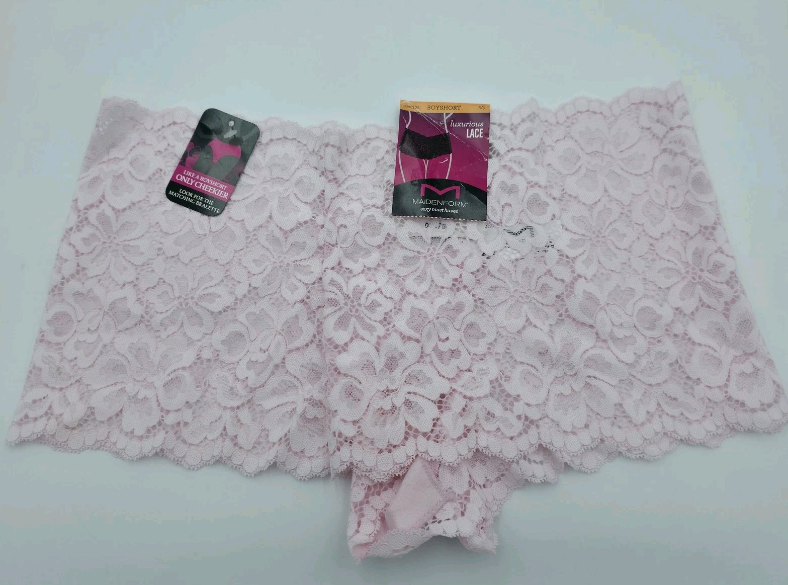 Maidenform Boyshort Panties Womens Small Lace 2-Pack Pink Multicolor DMCLBS