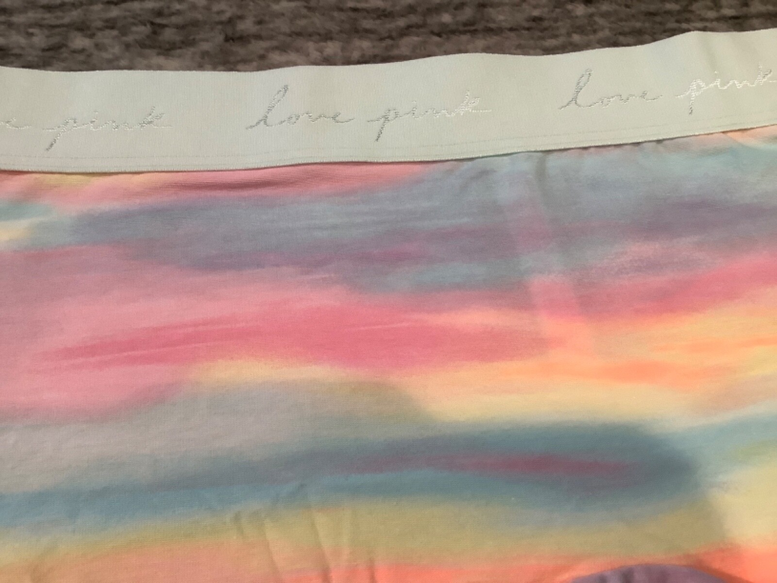 Victoria’s Secret Pink Ombre Tie Dye Boyshort Shortie Panties Sunset L XL NWT