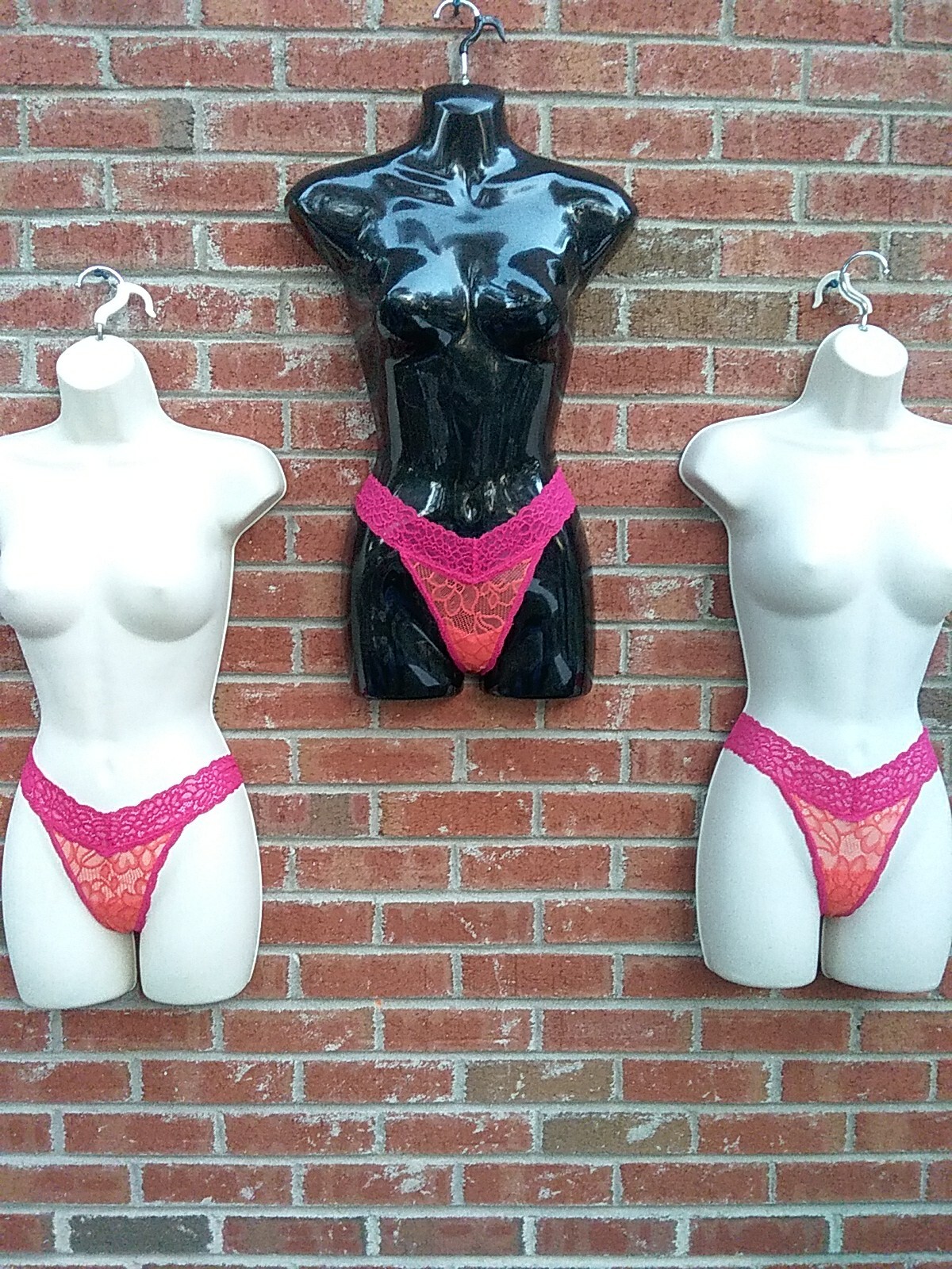 Vtg 90’s Pink & Peach Lace Thong Panties “NEW” FAMOUS MAKER No Tags 3pr XS *READ
