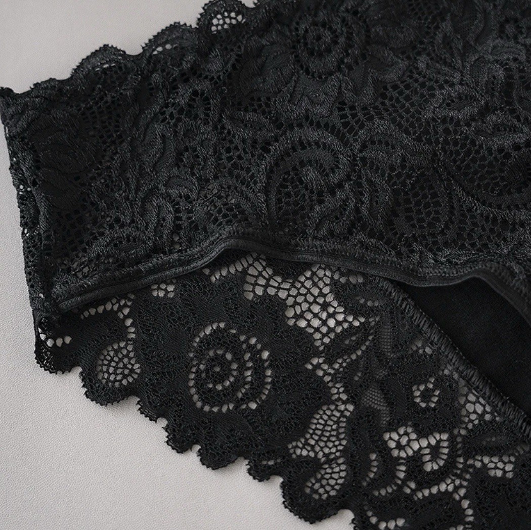 3PCS/Set Luxury Floral Embroidery Lace Panties Women Briefs Sexy Hollow Lingeri