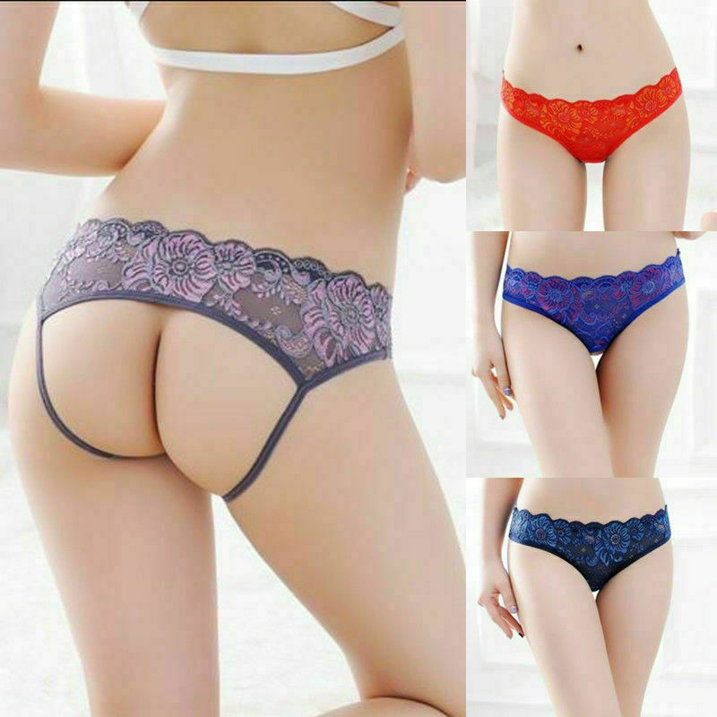 Sexy Womens Crotchles Panties Lace V-string Thongs G-string Lingerie Underwear