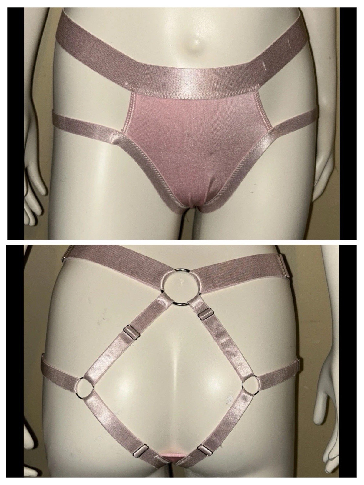 Open strappy panty Woman Size XL Pink Multiple Strap Adjustment – Crossover