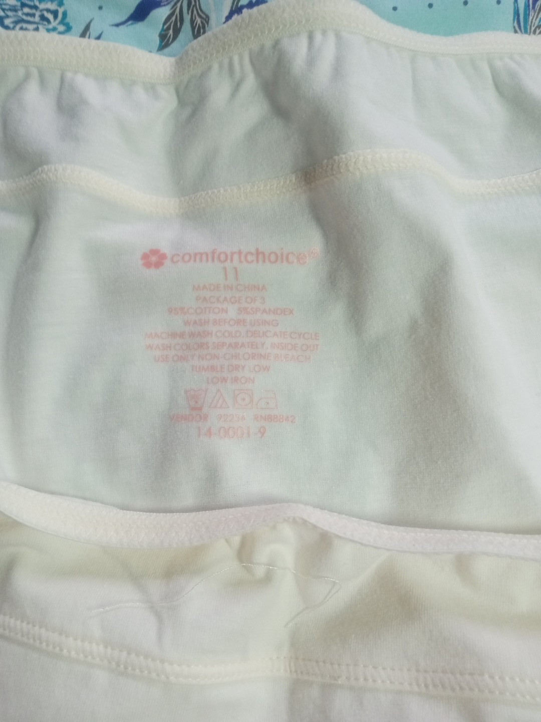 (2) size 11 1 (4XL) COMFORT CHOICE PLUS PANTIES BRIEFS 14-0001-9