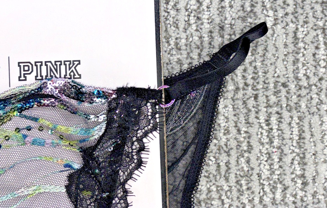 Victoria’s Secret Very Sexy NWT XXL Black Siren Sequin String Bikini Panty
