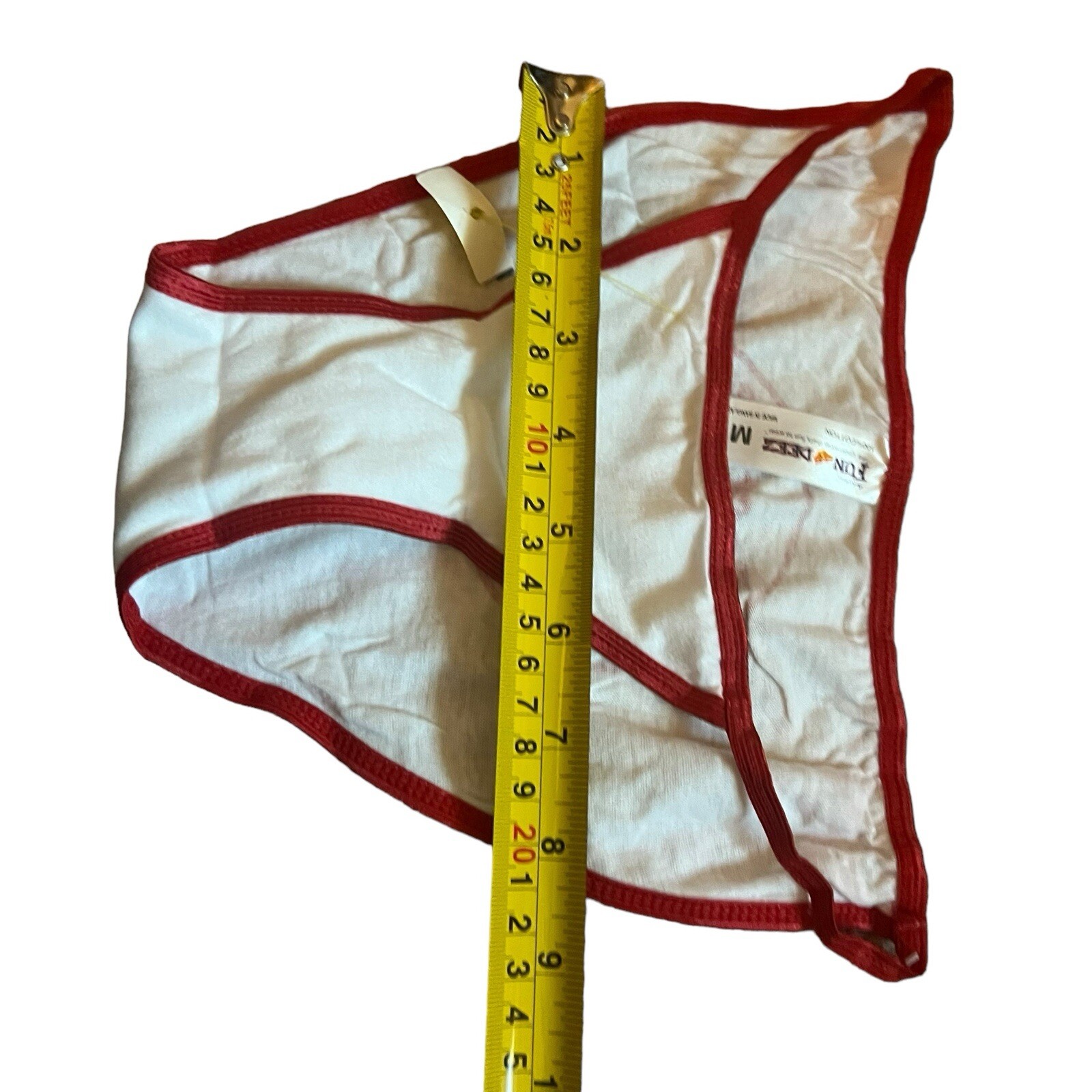 FUN DEEZ Cherry Tootsie Rolls Pop Sucker String Bikini Panties Medium White Red
