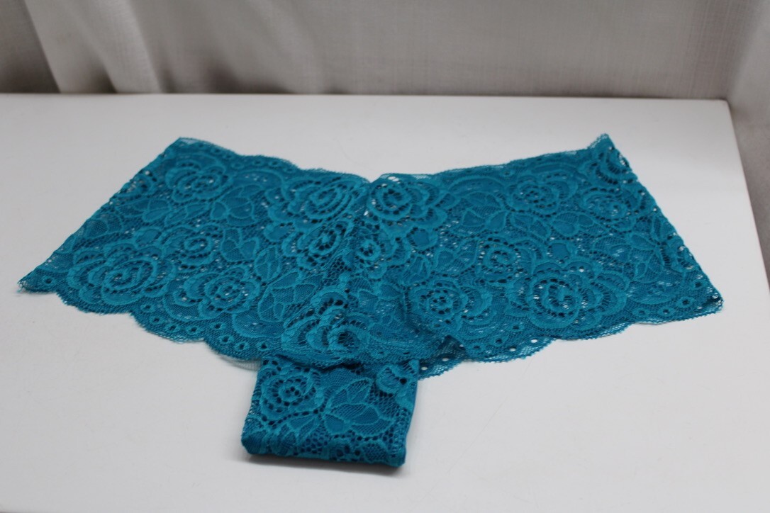 Yun Meng Ni Nylon Spandex Hipster Floral Lace Brief 1 Pack Panty M Turqouise Tag