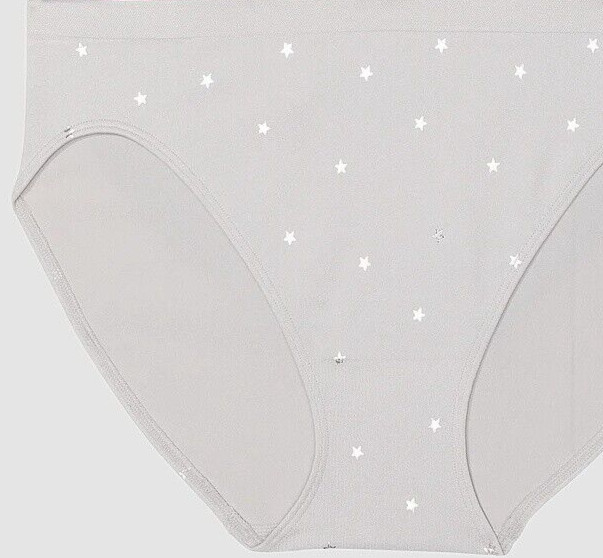 M Grey SHINE Star SEAMLESS NOSHOW Victorias Secret High-Leg Waist Brief Pantie