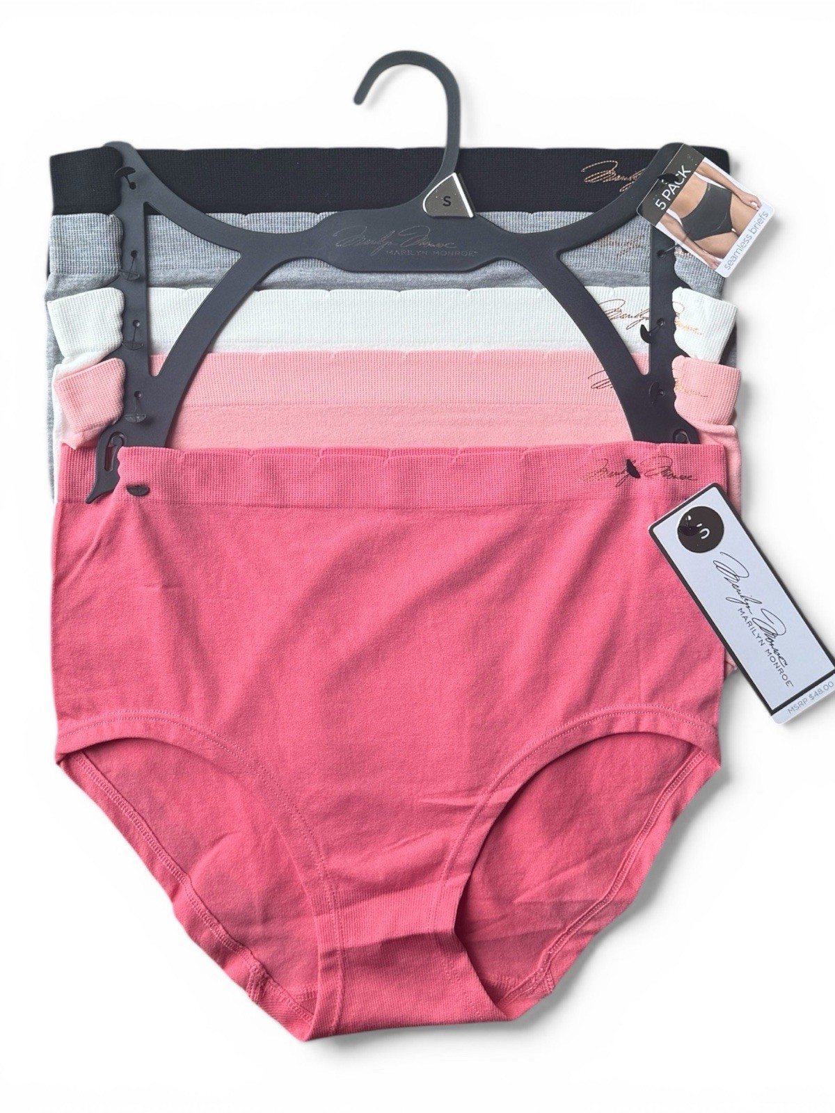 Marilyn Monroe 5-Pack Women’s Brief Panties Size Small Soft Stretch Comfort
