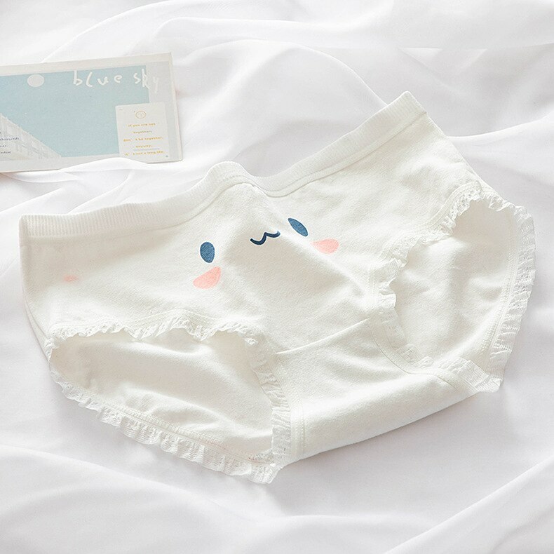 Kawaii Cute Style Cotton Panties Underpants Blue White Jpop Kpop Fashion Pantsu