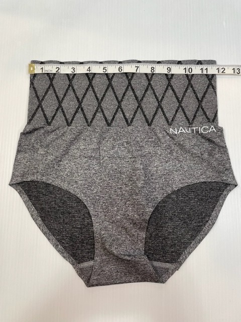 Nautica Intimates Womens Size Large Hi Waist Shaping Brief Boxer Gray