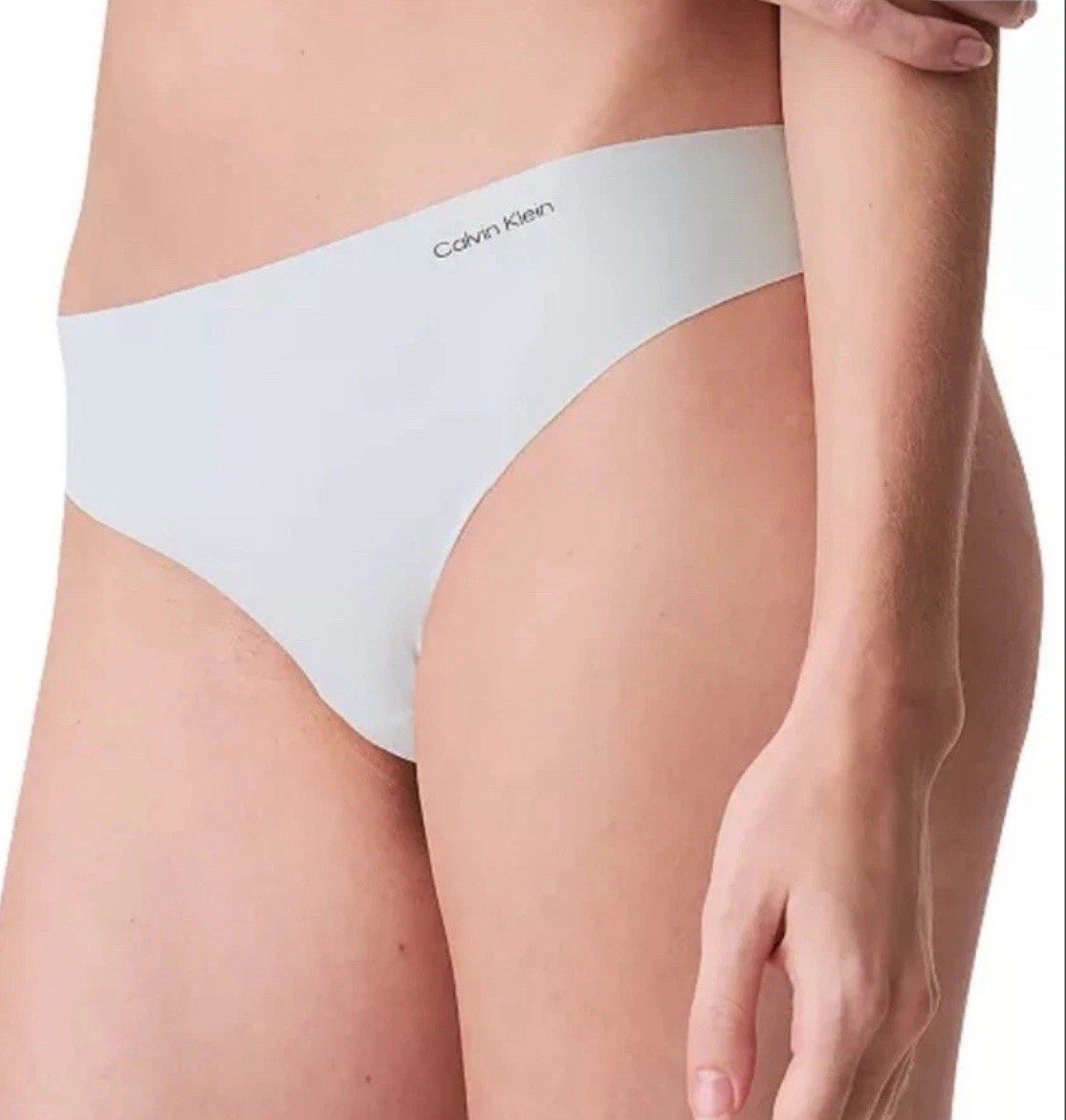 Calvin Klein Invisibles Solid Thong Panty Jade SZ Small Bikini.