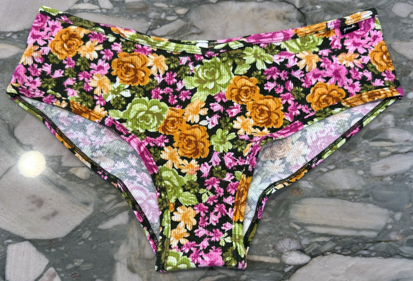 NEW Victoria Secret PINK Ribbed Cotton Cheeky Forest Garden Floral – XL or XXL