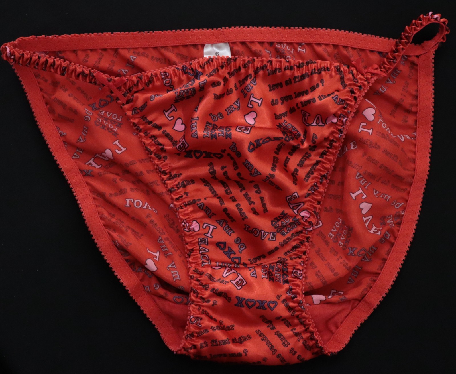 NEW Delicates VTG JC Penney Polyester Satin String Bikini Panty MEDIUM