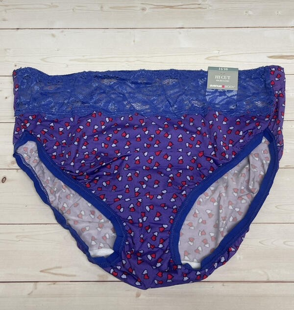 Avenue Body Hi Cut Brief Panty Set of 2 Blue Purple 14/16