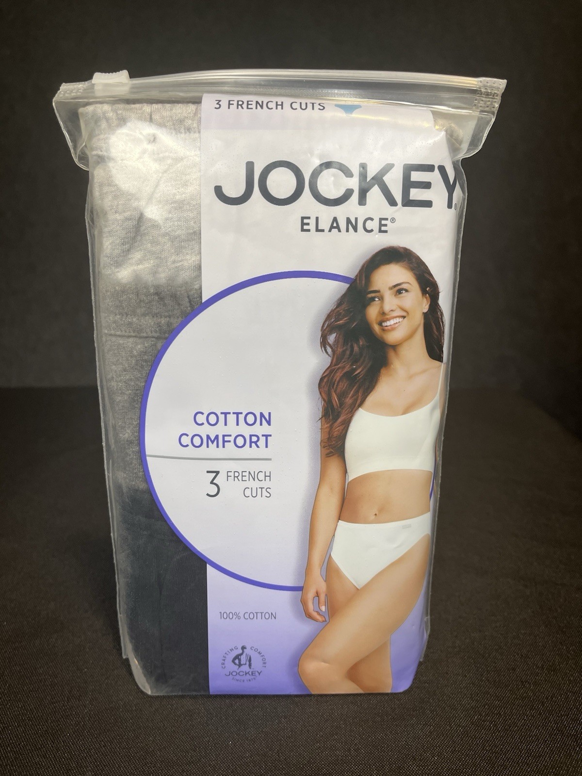 Jockey Elance French Cut Panties Women’s size 9 XXL 3-Pack Black/Gray NEW