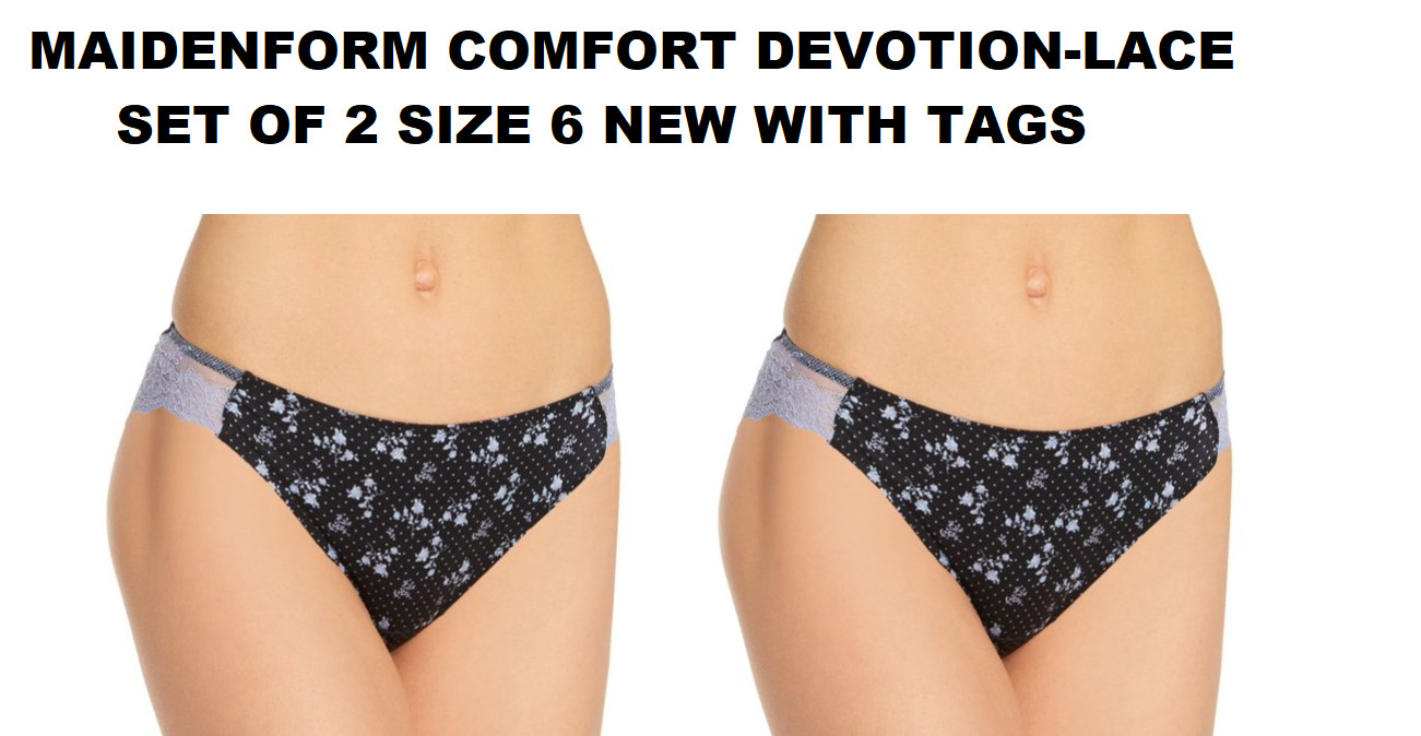 MAIDENFORM COMFORT DEVOTION LACE BACK TANYA SIZE 6 SET OF 2 NEW/TAGS STYLE 40159