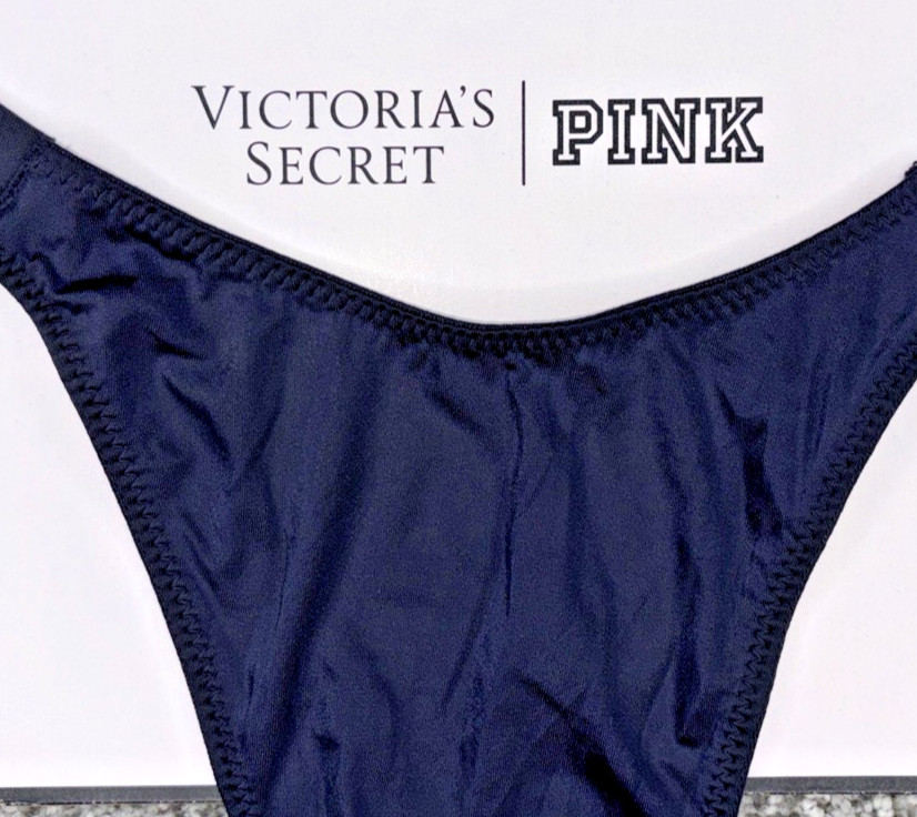 Victoria’s Secret Very Sexy NWT Large Blue Spellout Shine Strap Thong Panty
