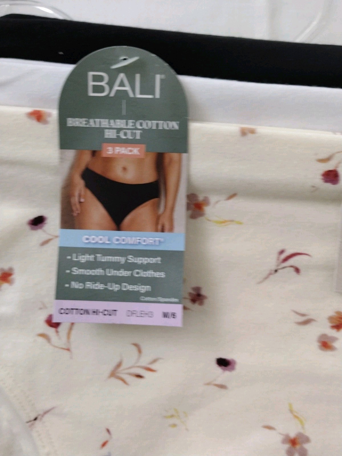 Bali M/6 ASSORTED COLORS DFLEH3 Cotton Collection Hi-Cut Panty – 3 Pack NWT