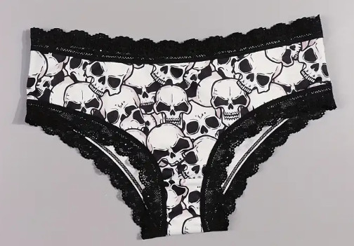 Satin Low Rise Bikini Panty W/Lace Trim Sexy Silky Naughty Sissy Size M ☠️🌹
