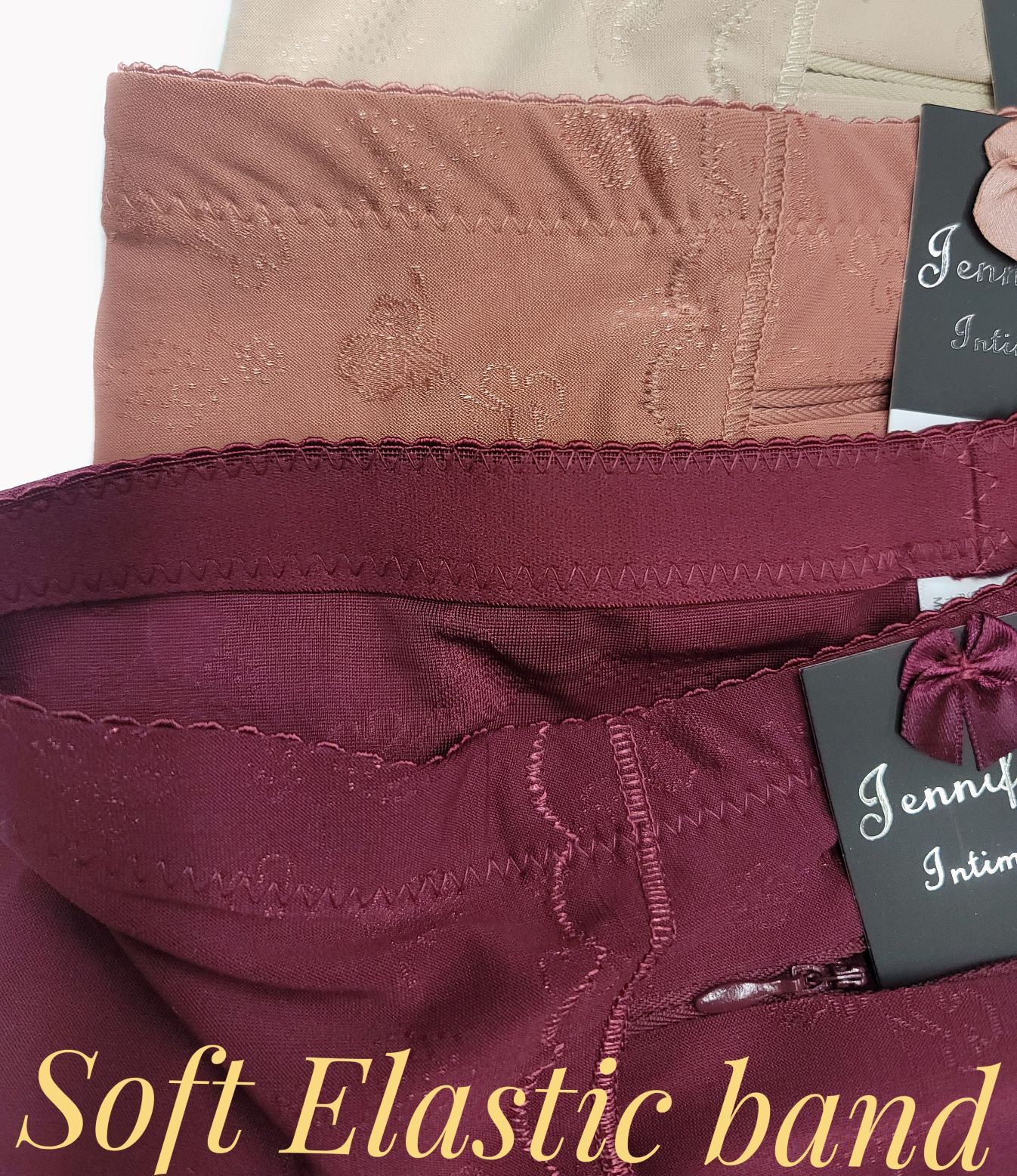 Women High Waist Tummy Control Jacquard Functional Zipper Girdle Brief Panties
