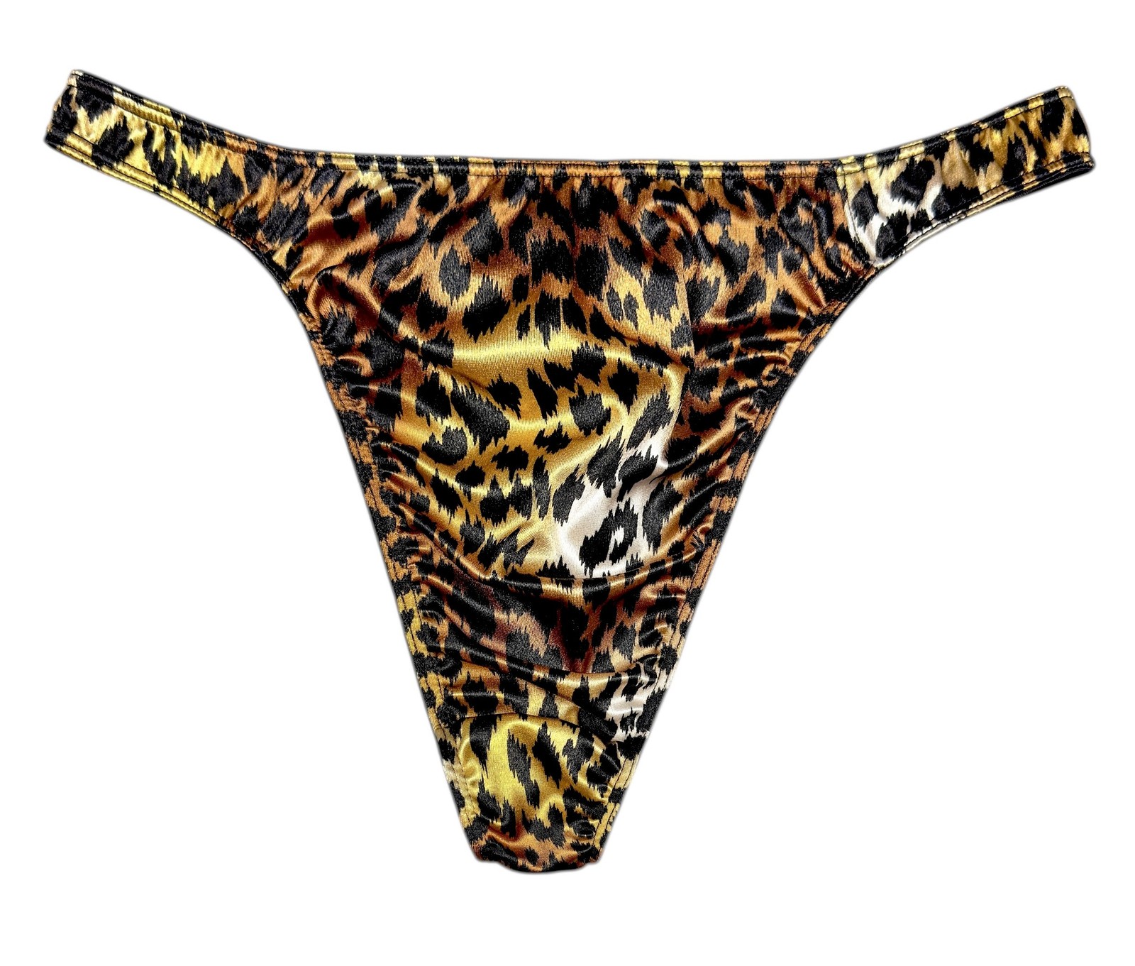 Second Skin Satin Thong Leopard Print L