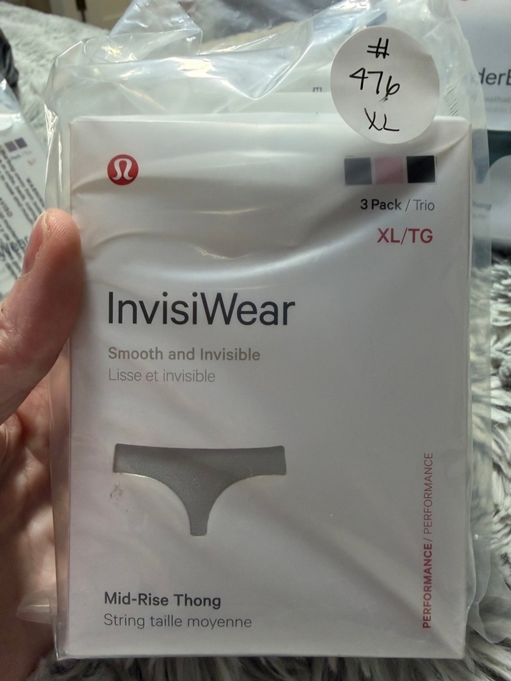 Women’s Lululemon InvisiWear Mid-Rise Thong 3pack Size XL SKU476