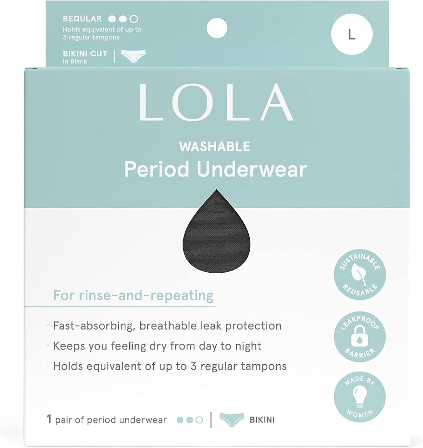 Washable Period Underwear – Period Underwear for Women, Size Medium