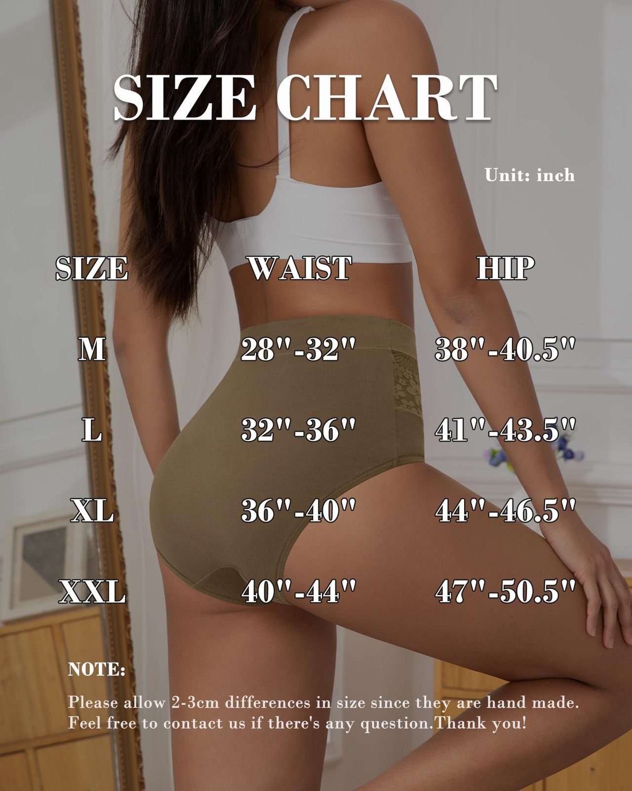 High Waisted Cotton Briefs Multipack XXL – Soft Full Coverage Panties