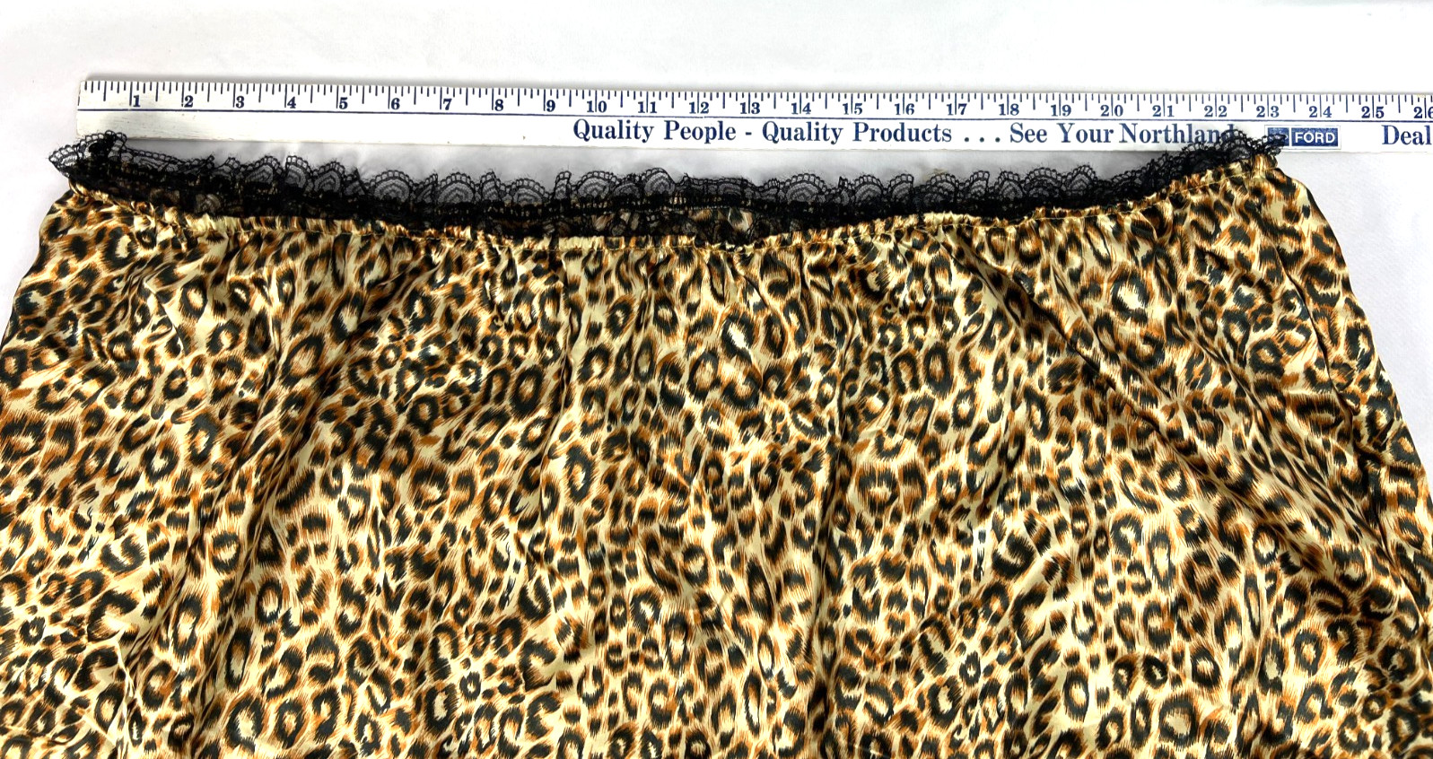 E-CrossStu Womens New Extra-Large Sleep Pants 5X? Leopard Pattern/Black Lace