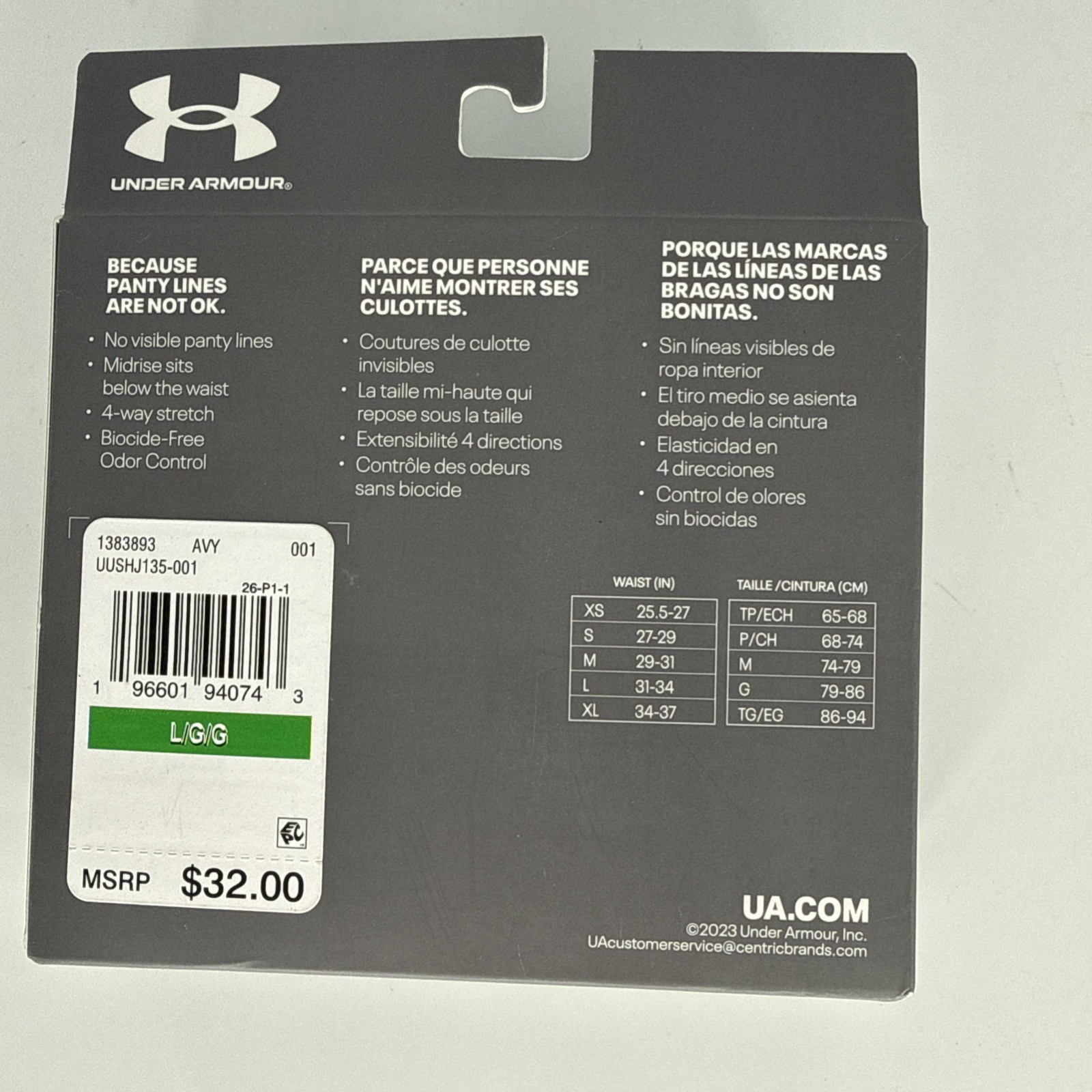 NIP Under Armour Pure Stretch No Show Women’s Large Black Thongs Panties 3 Pairs