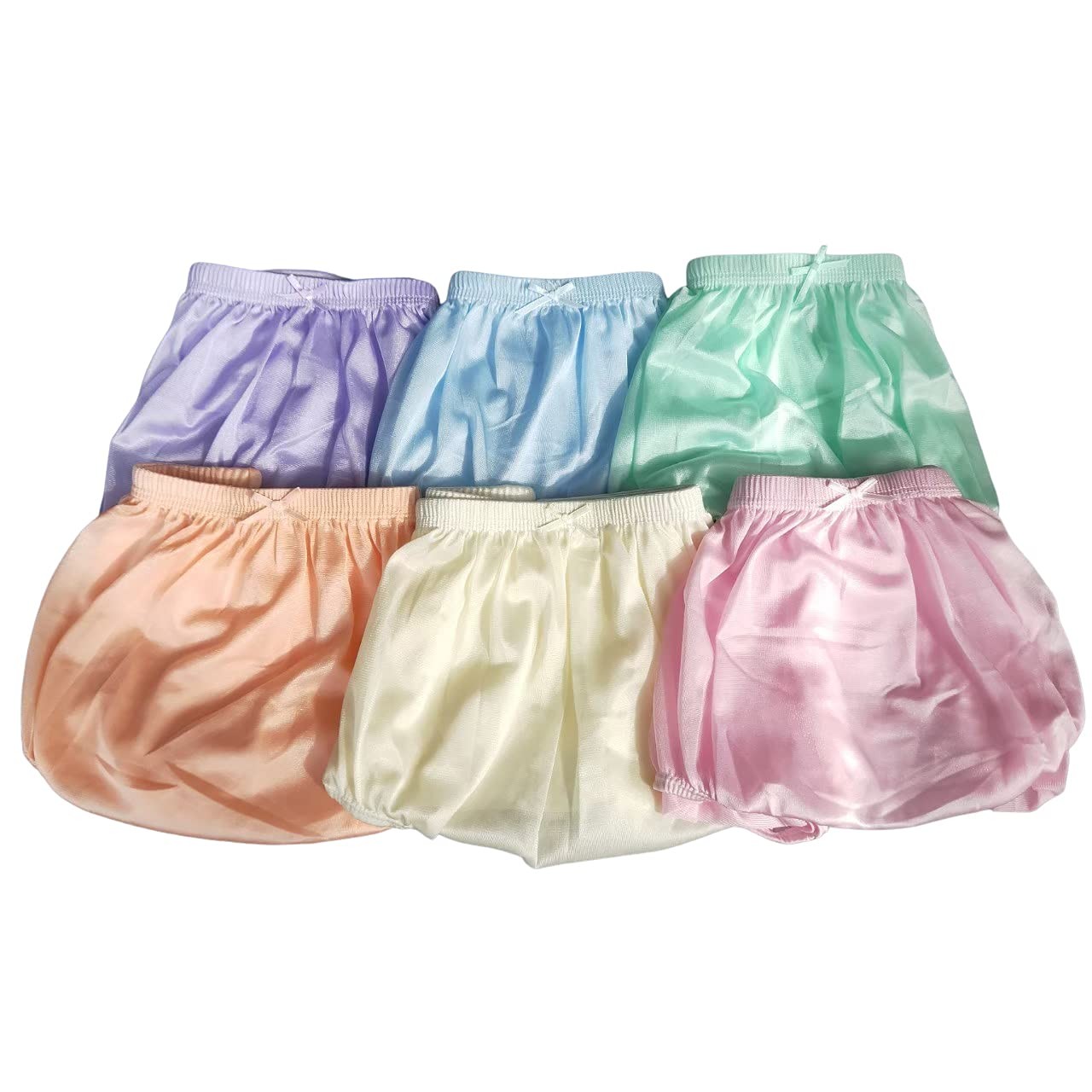 Littledream 6 Pcs Vintage Plus Size 3XL Sheer Transparent Silk Nylon Panties Men